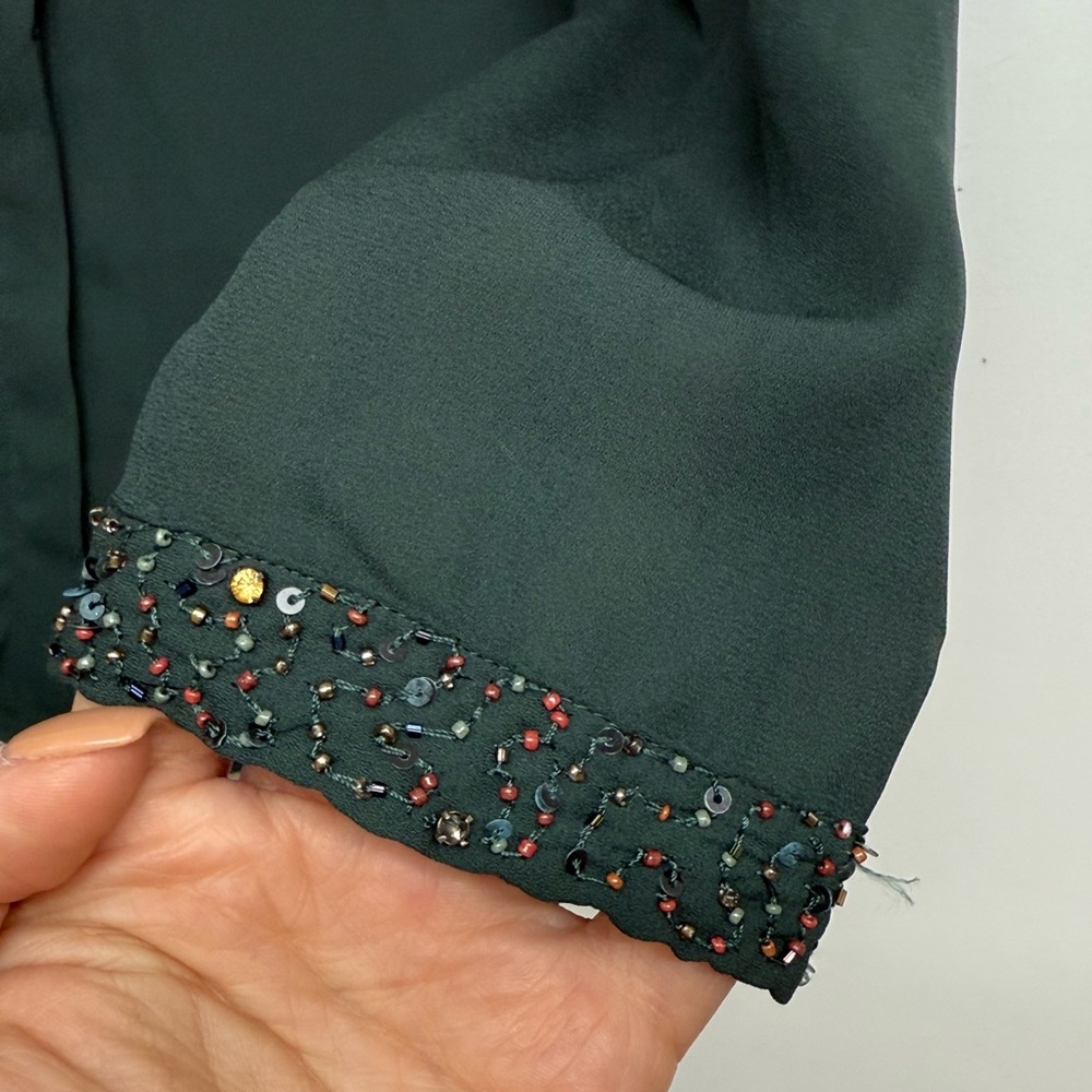 Zara Basic Collection Dark Green Button Down Shir… - image 4
